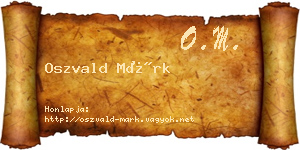 Oszvald Márk névjegykártya