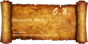 Oszvald Márk névjegykártya